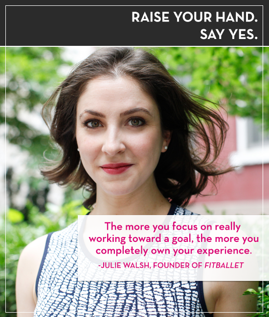 Julie Walsh, founder of fitBallet on the Raise Your Hand Say Yes podcast with Tiffany Han