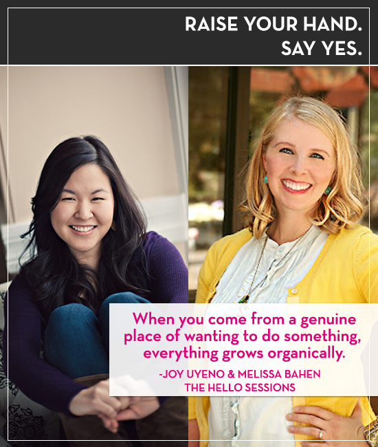 Joy Uyeno and Melissa Bahen of the Hello Sessions on Raise Your Hand Say Yes podcast with Tiffany Han